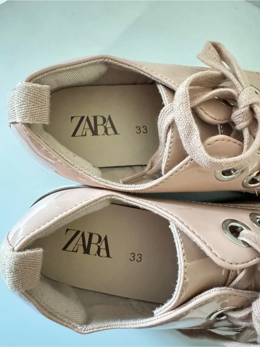 Zara Pink Patent Lace-Up Kiltie Oxfords for Kids